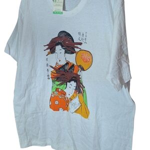 Vintage 90s Japanese Ukiyo-e Geisha Art T-Shirt - Tokyo Tag - Single Stitch - L